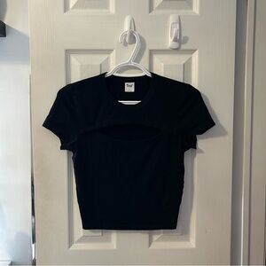 Aritzia TNA Black Cutout T-shirt